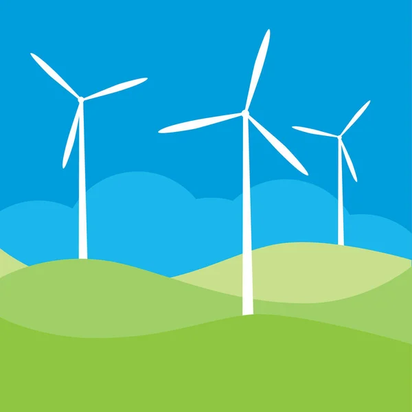 Vector Image Wind Power Generator — Stock Vector