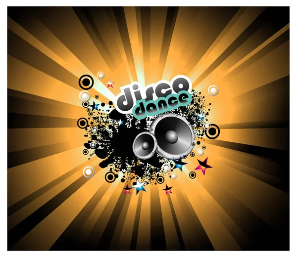 Disco Party Flyer Com Elementos Dança — Vetor de Stock