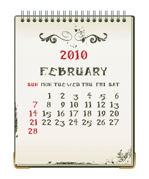 2010 Calendar Vector Illustration — Stock Vector