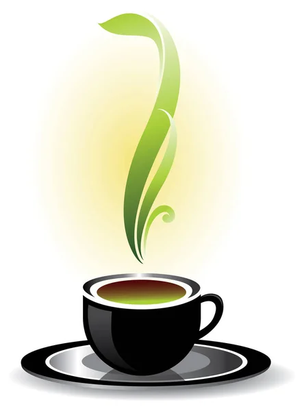 Yeşil Çay Vektör Çizim — Stok Vektör