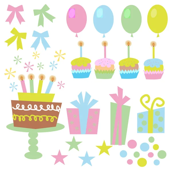 Birthday Party Elements Set — Stock Vector