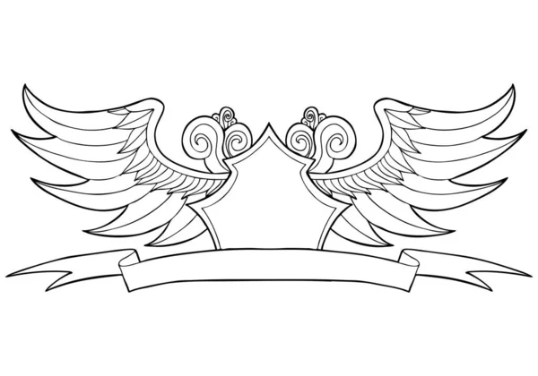 Wappen Mit Flügeln — Stockvektor