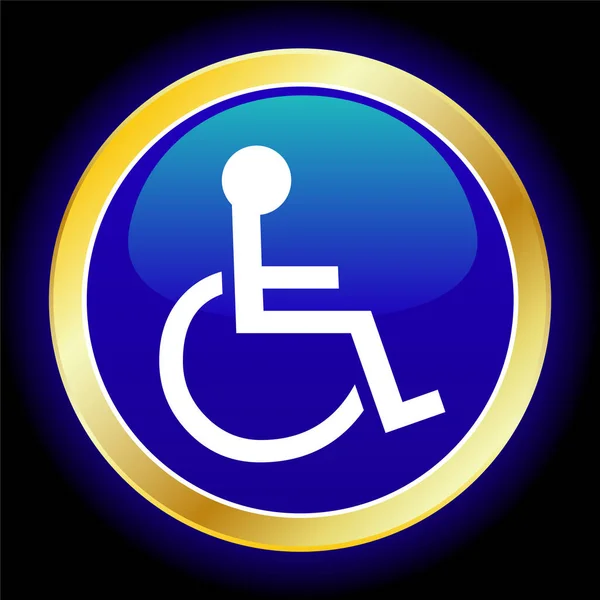 Символ Инвалидной Коляски Кнопке Интернета — стоковый вектор