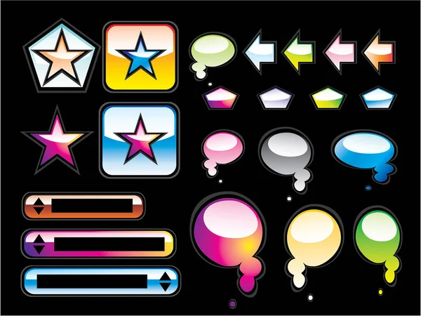 Set Colorful Vector Buttons — Stock Vector