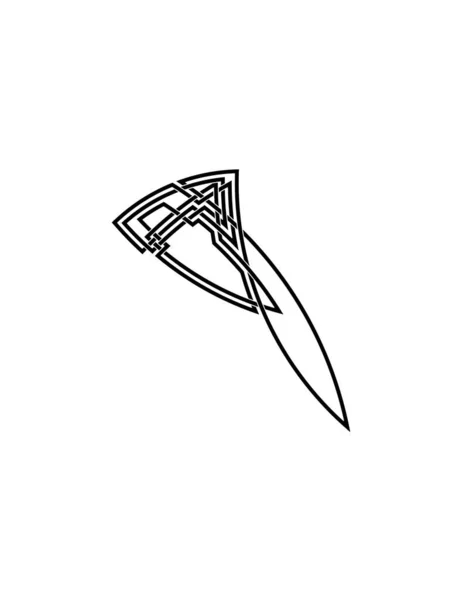 Flecha Dibujada Mano Estilo Doodle Vector Icono — Vector de stock