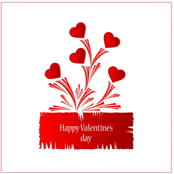 Carte Saint Valentin Avec Des Cœurs Rouges — Image vectorielle