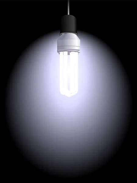 Ampoule Réaliste Isolée Sur Fond Noir Illustration Vectorielle — Image vectorielle