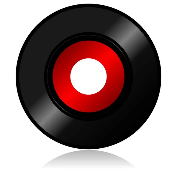 Černý Kulatý Vinyl Pozadí — Stockový vektor