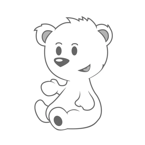 Милий Мультяшний Ведмідь Векторні Ілюстрації Простий Дизайн — стоковий вектор