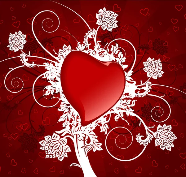 Valentijn Achtergrond Met Rode Harten — Stockvector