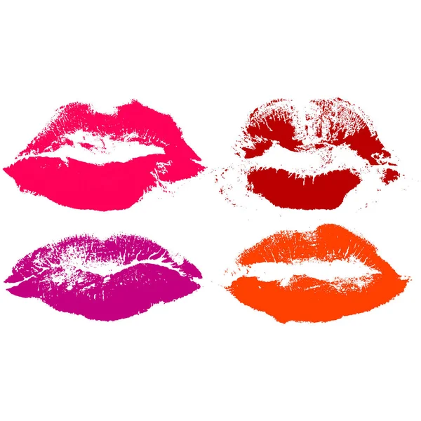 Kiss Lips White Background — Stock Vector