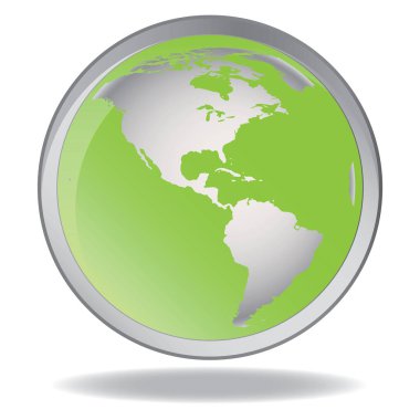 Yeşil haritalı dünyanın vektör çizimi