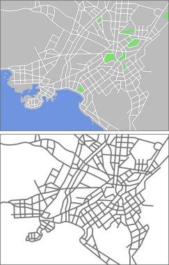 İtalya yollu şehrin vektör haritası