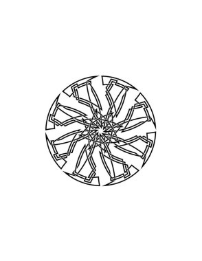 Dekoratif çiçeğin vektör el çizimi. beyaz arkaplanda izole.