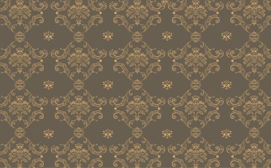 Şam süsü ile kusursuz desen. vektör illüstrasyonu.