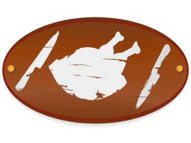 Beyaz arka planda ahşap tabela. Kahverengi ahşap desenli ve ahşap çerçeveli beyaz arka planda eski ahşap bir tahta..