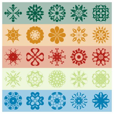 Renkli kar taneleri kümesi