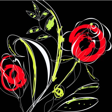 vektör kırmızı çiçek arkaplanı