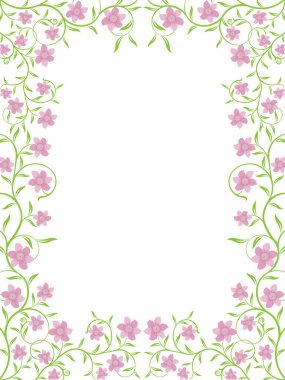 Çeşitli çiçeklerin çerçevesi, davetiye kartı, selamlama, doğum günü, düğün, doğum günü