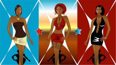 Afro saçlı moda kızı - Amerikalı