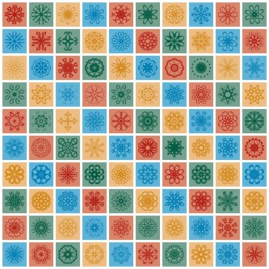 vektör Dikişsiz desen renkli çiçekler