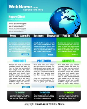 web sitesi şablon tasarımı düzenlenebilir vektör biçiminde