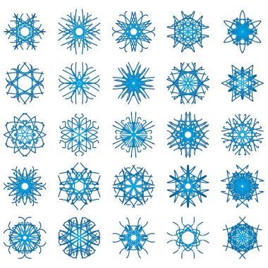 Vektör kar taneleri koleksiyonu. Kış Noel 'i ve mutlu yıllar.