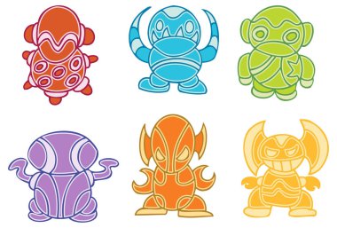 şirin ahtapotun karikatür vektör çizimi