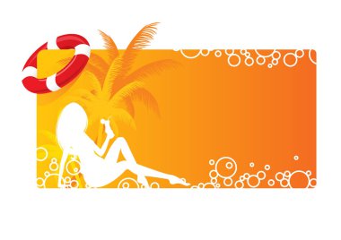 Yaz plaj tatil vektör çizim