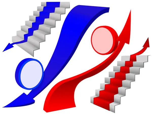 Due Frecce Colore Illustrazione Vettoriale — Vettoriale Stock