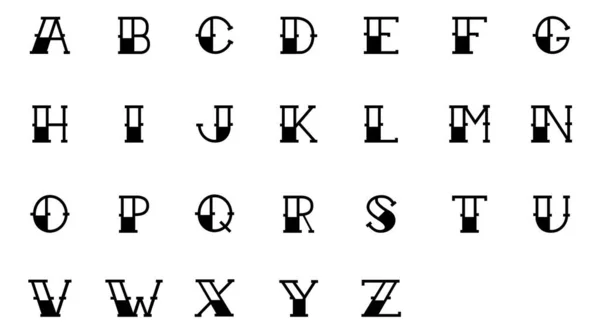 Ensemble Lettres Isolé Sur Fond Blanc — Image vectorielle