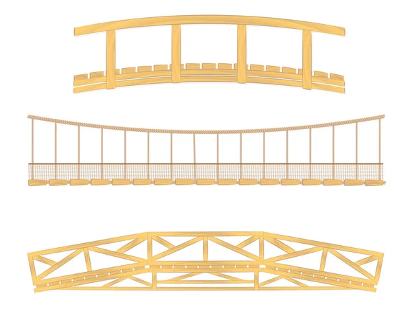 Ensemble Ponts Bois Illustration Vectorielle — Image vectorielle