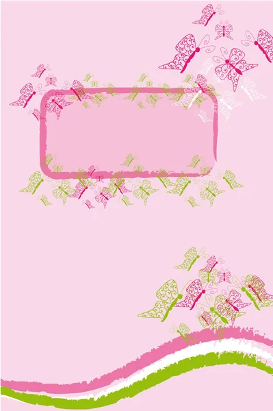 Векторная Иллюстрация Фона Розовых Белых Цветов Рамкой Цветов Белой Рамкой — стоковый вектор