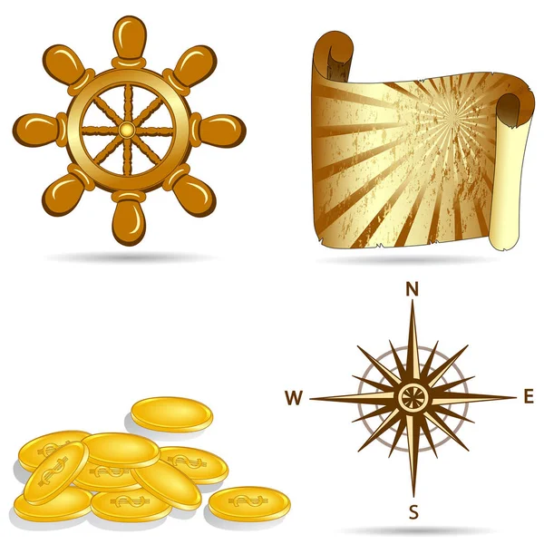 Conception Vectorielle Signalisation Nautique Maritime Collection Stock Marin Maritime Symbole — Image vectorielle