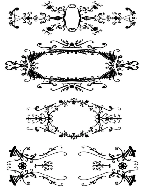 Illustration Vectorielle Divers Cadres Fleurs Décoratifs Pour Invitation — Image vectorielle
