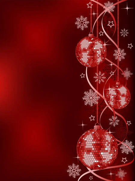 Красный Рождественский Фон Рождественскими Шарами — стоковый вектор