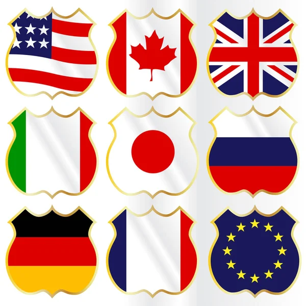 Banderas Del Mundo Ilustración Vectorial — Archivo Imágenes Vectoriales