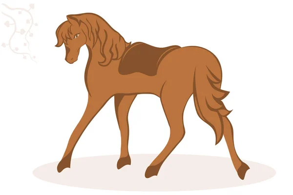 Hnědá Barva Kůň Ilustrace — Stockový vektor