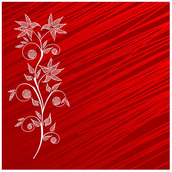 Illustration Vectorielle Fond Floral Rouge — Image vectorielle