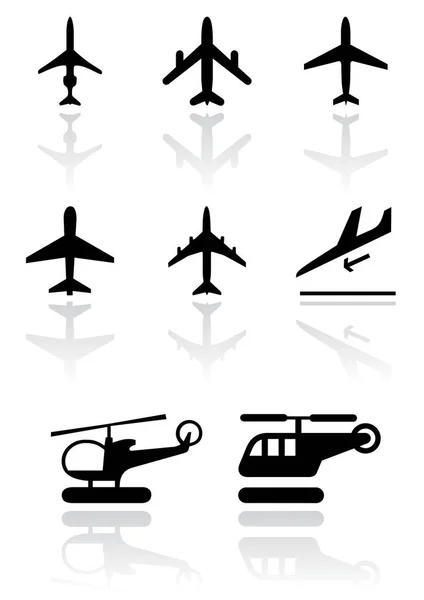 Ensemble Icônes Avion Style Simple — Image vectorielle