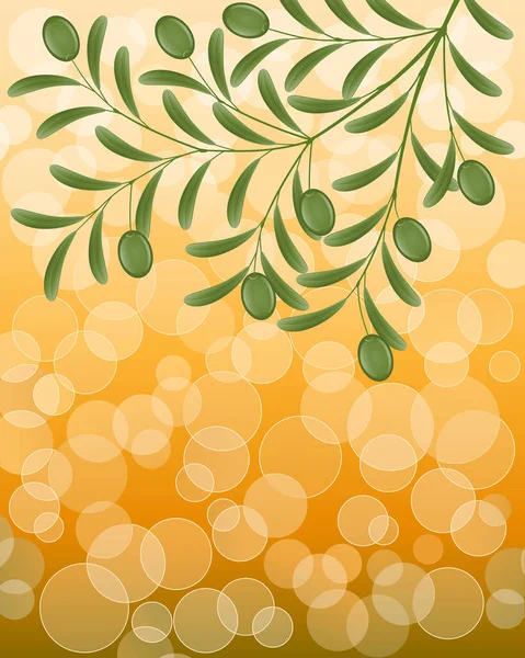 Векторная Иллюстрация Ветвей Оливкового Дерева Листьями — стоковый вектор
