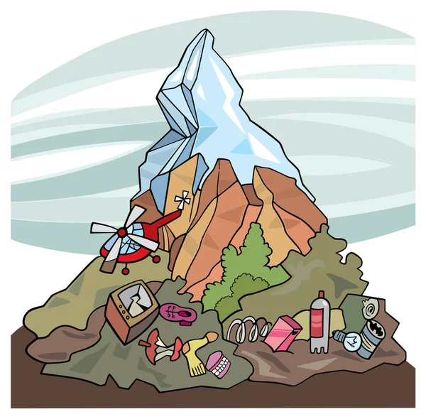 Mountain Landscape Tourism Icon — Stock Vector