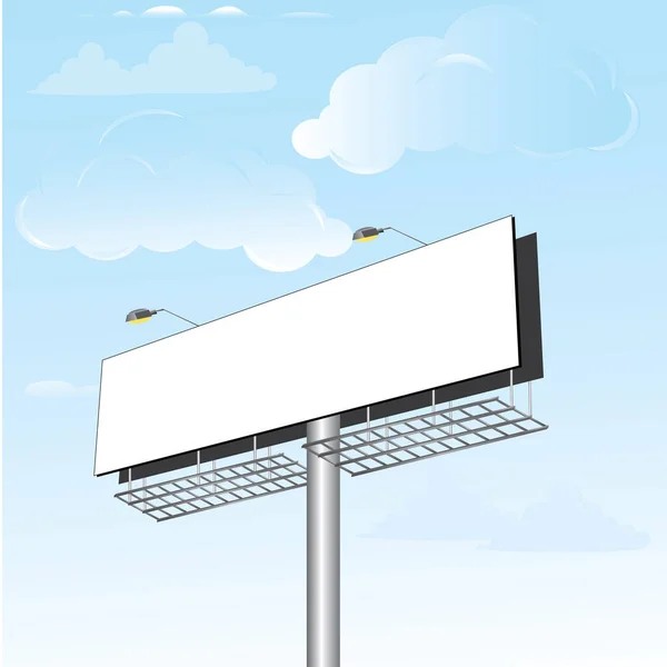 Blank Billboard Blue Sky Background — Stock Vector