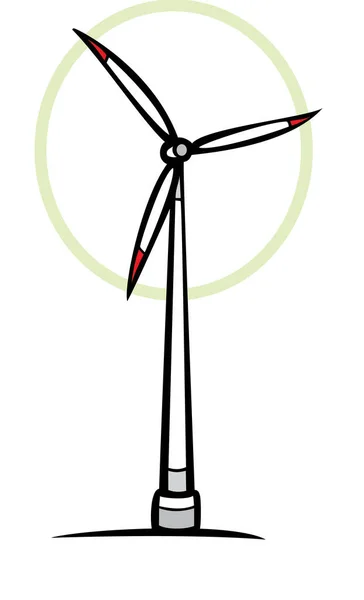 Icona Turbina Eolica Stile Cartone Animato — Vettoriale Stock