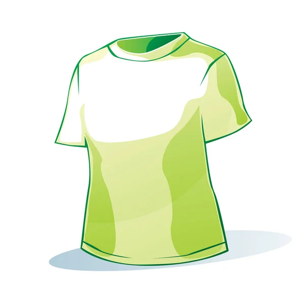 Vector Camiseta Verde Aislada Sobre Fondo Blanco — Archivo Imágenes Vectoriales
