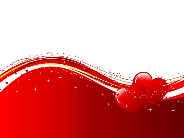 Κόκκινη Καρδιά Και Κόκκινης Κορδέλλας Λευκό Φόντο — Διανυσματικό Αρχείο