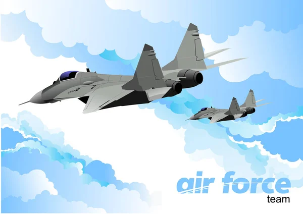 Ilustración Vectorial Avión Combate Militar — Vector de stock