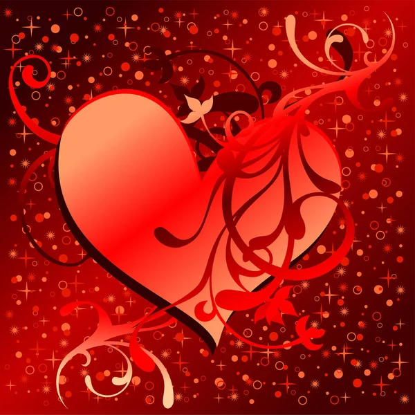 Kalp Sevgililer Günü Geçmişi — Stok Vektör