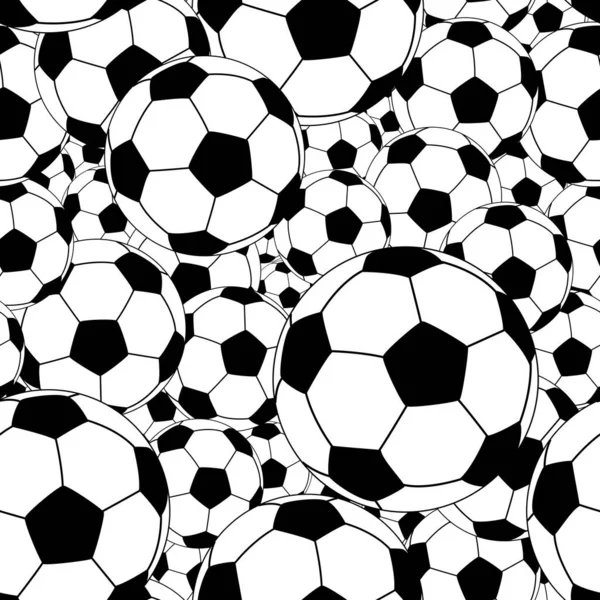 Seamless Black White Pattern Soccer Balls — Stock Vector