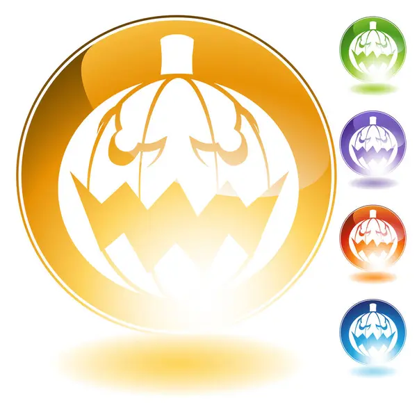 Halloween Dýně Web Button — Stockový vektor